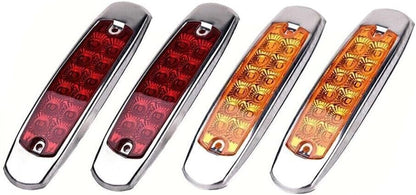 ya 3 8.24 baidi 12 LED Sealed Side Marker Clearance Light Lamp Fish Shape Trailer 2 Red 2 Amber