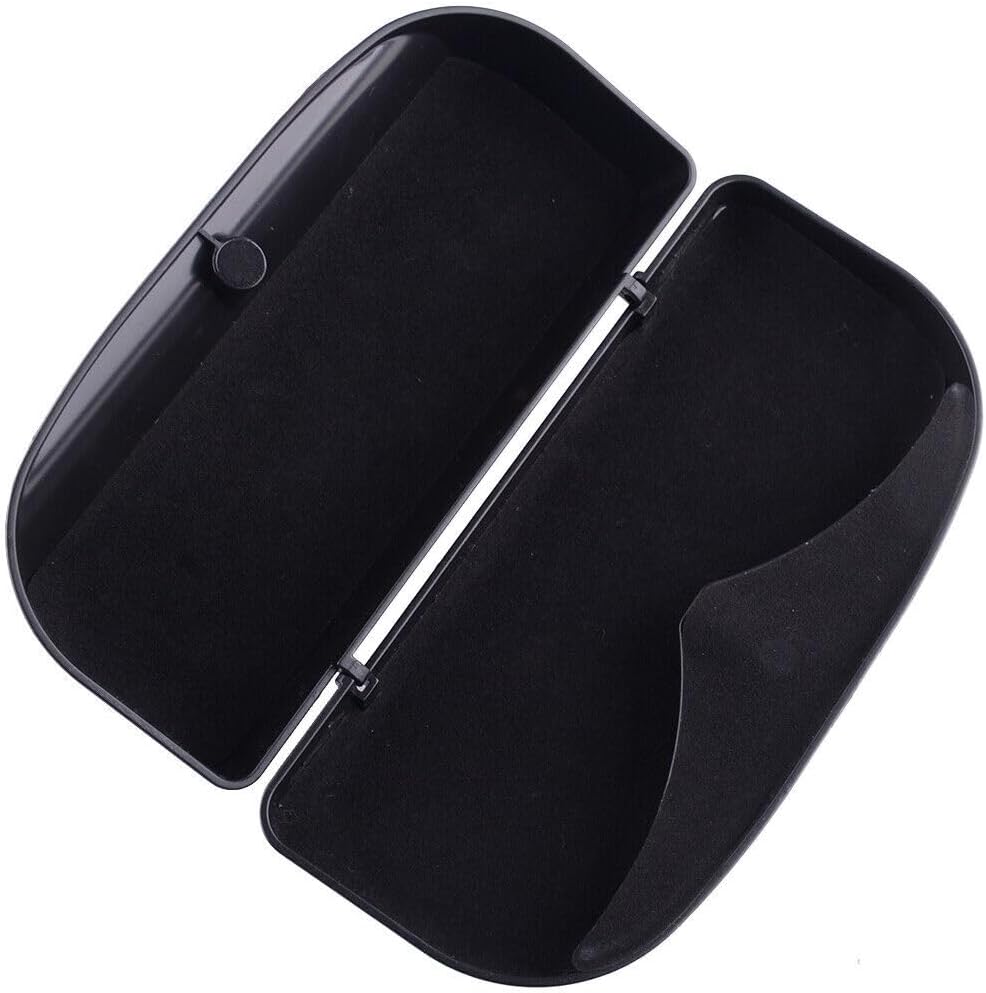 ya 6 8.14 Black car sun visor snap-on clip-on glasses case holder box accessories @