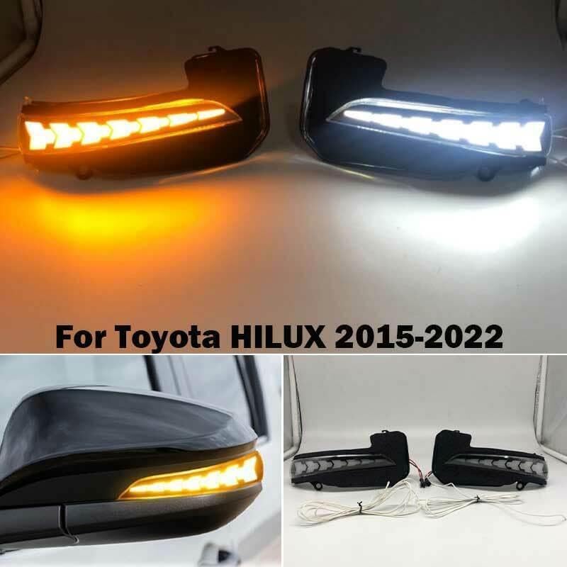 ya 11 9.14 baidiSide Rear View Mirror Light for Toyota HILUX 2015-2022 LED Lamp Turn Signal Pair
