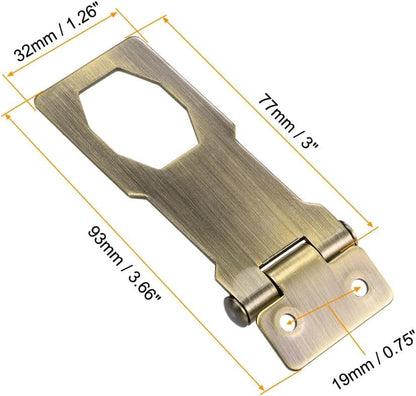 ya 26 10.21 baidi 3-inch Keyed Hasp Locks w Screws for Door Keyed Alike Bronze Tone