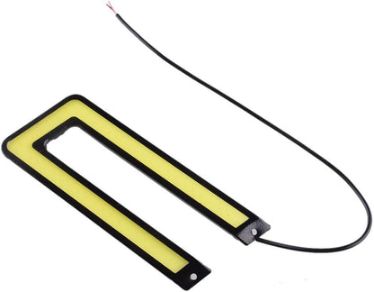 ya 4 8.14 2 x White 6000K COB LED Daytime Running Light DRL Fog Light U Shape Waterproof @