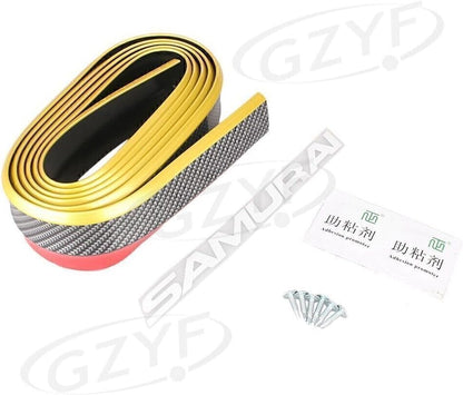 ya 4 8.14 Lip Carbon Fiber Splitter Body Spoiler Rubber w/3M Adhesive Yellow Front Rear po