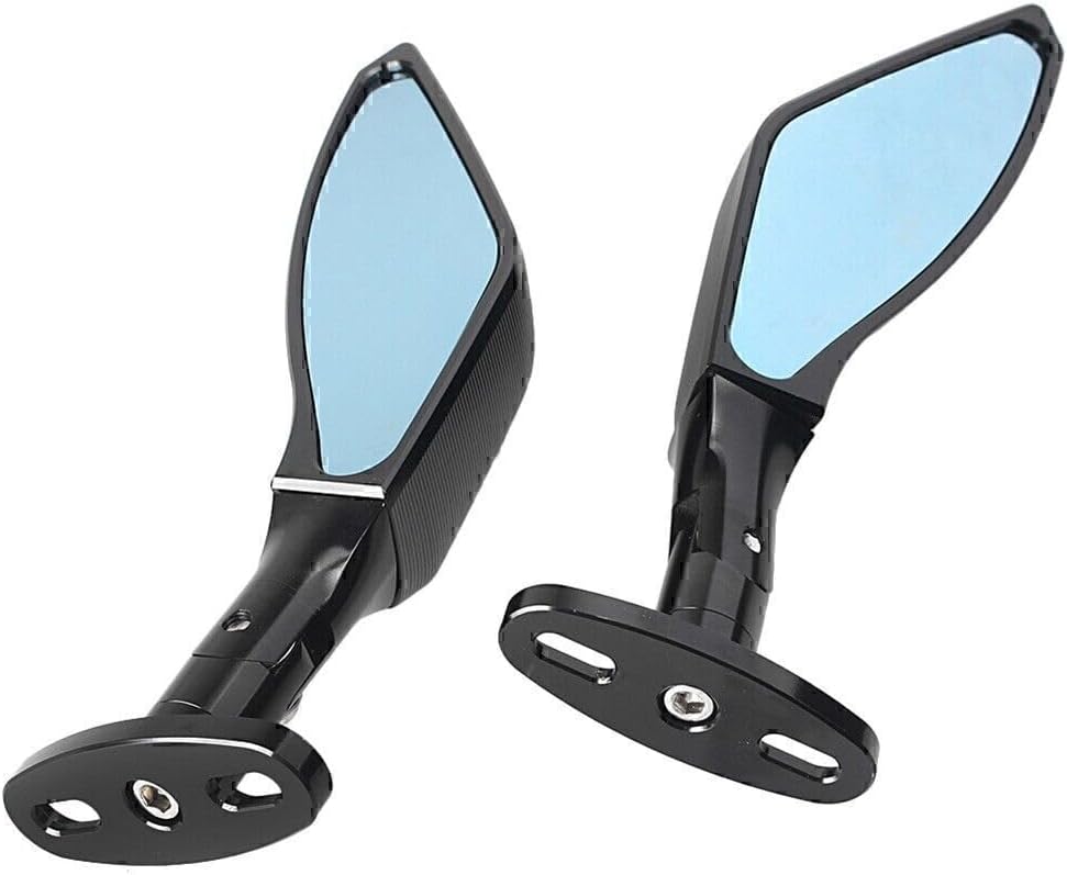 ya 2 8.15 Wing Rear View Side Mirrors Rearview for Motorcycle Black Universal Motorcycle