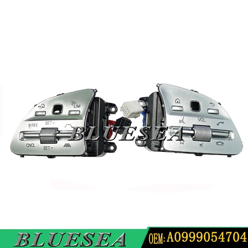 ya 4 8.8 Steering Wheel Switch Button A0999054704 for Mercedes-Benz (Silver)