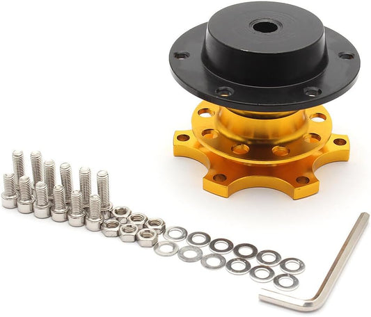 ya 4 8.8.2 Sports Steering Wheel Quick Release Snap Off Boss Kit Hub Adapter Gold Universal