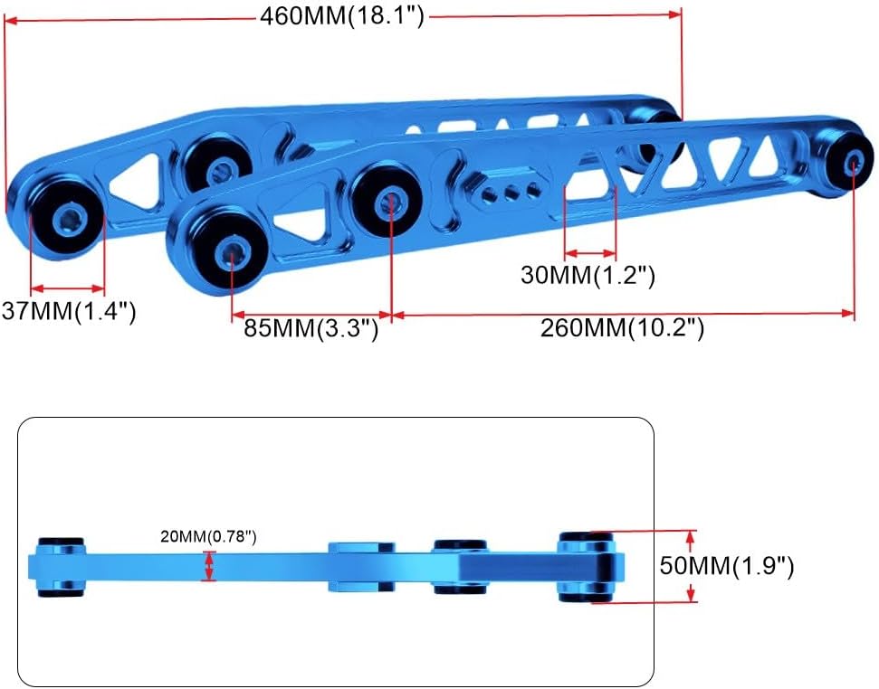 ya 13 9.15 baidi for Honda for Civic 96-00 EK Blue Rear Lower Control Arms Subf for Ram e Brace Tie Bar Kit