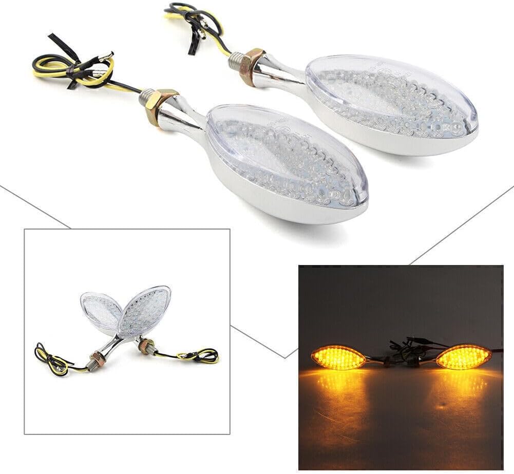 ya 11 9.14 zhengce Universal Motorcycle Chrome LED Turn Signals Indicator Light Blinker Amber