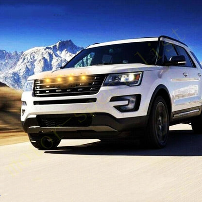 ya 7 8.24 baidi 4pcs for Ford Explorer 2016-2019 Front Grille LED Light Raptor Style Grill Trim