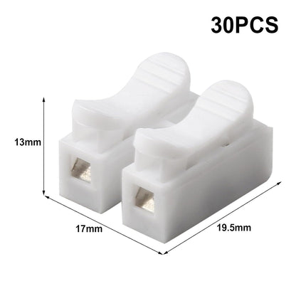 ya 16 10.20 baidi 30Pcs CH2 Spring Quick Wire-Connector Cable Clamp Term l Block LED Strip-Light