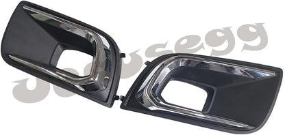 ya 9 10.24 2x Front Left+Right Bumper Foglight Bezel Cover Chrome For 18-21 for Toyota Sequoia