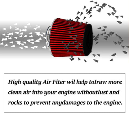 ya 13 9.15 baidi 4inch 100mm High Flow Inlet Cold Air Intake Cone Replacement Dry Air Filter Red
