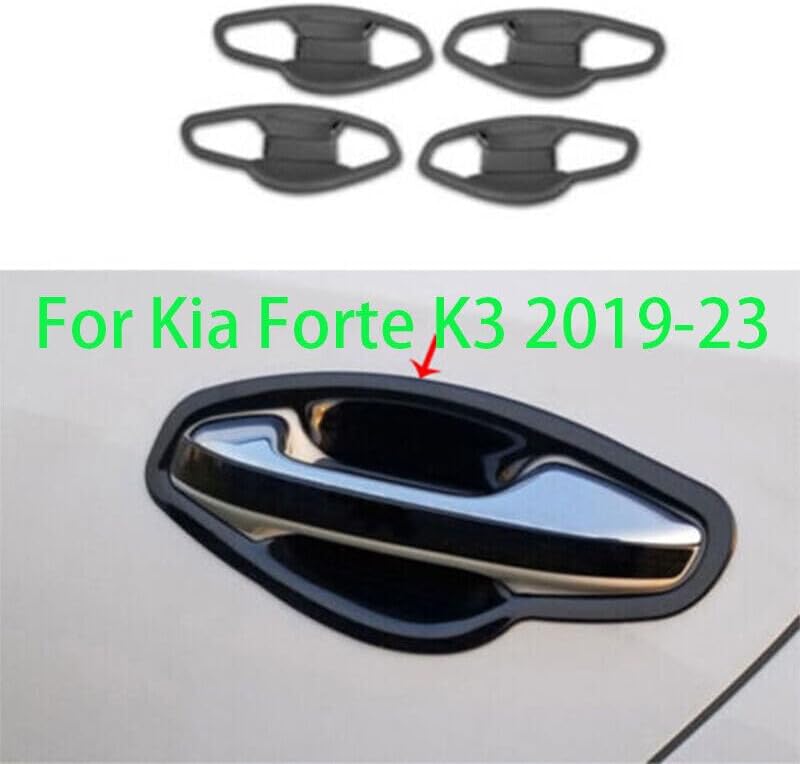 ya 2 8.15 for Kia Forte K3 2019-2023 Steel Black Exterior Side Door Bowl Cover Trim 8 pcs 