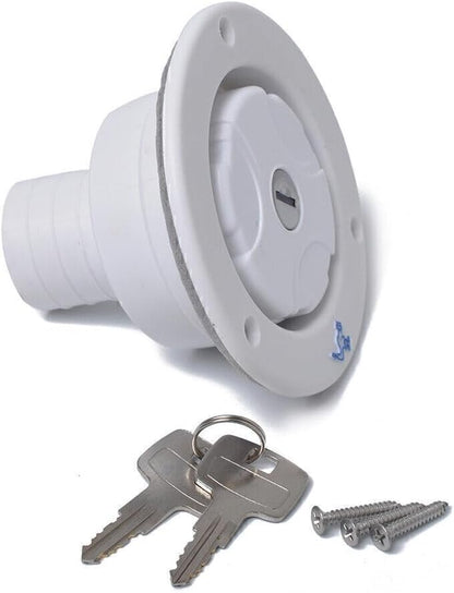 ya 4 8.14 White Fresh Water Locking Inlet Hatch Filler Cap Fit RV Camper Trailer Cars