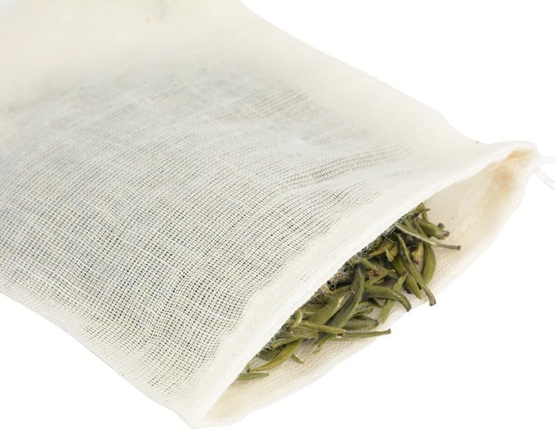 ya 14 9.20 baidi 10xSmall Cotton Drawstring Straining Tea Cooking Separate Spice Filter Bags-1
