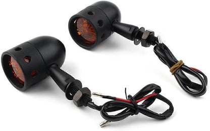 ya 6 8.14 Style Retro Motorcycle Turn Signals Amber Indicator Lights Universal