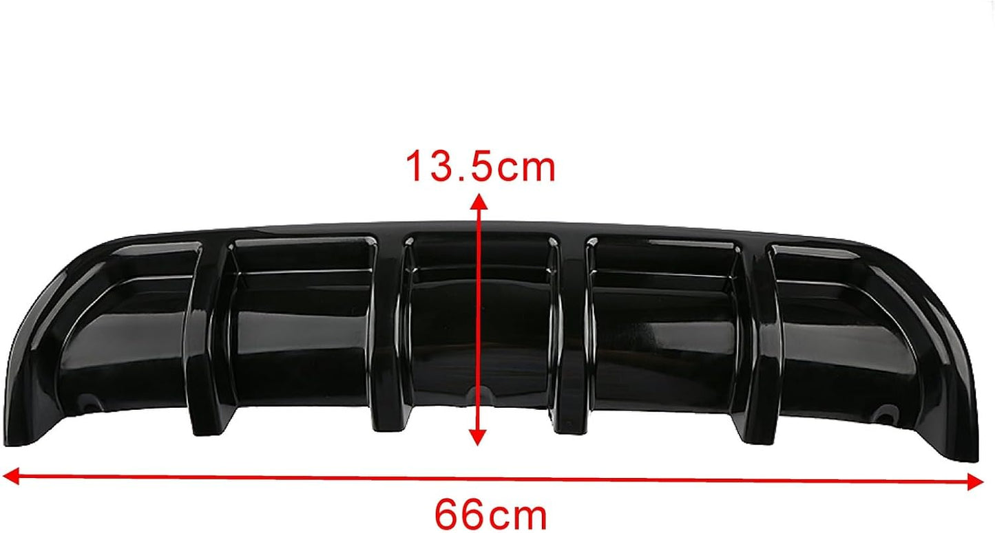 ya 2 8.15 Universal Black Rear Lower Bumper Diffuser Cover Fin Spoiler Lip Wing Splitter