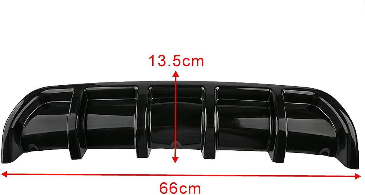 ya 9 10.24 Universal Black Rear Lower Bumper Diffuser Cover Fin Spoiler Lip Wing Split