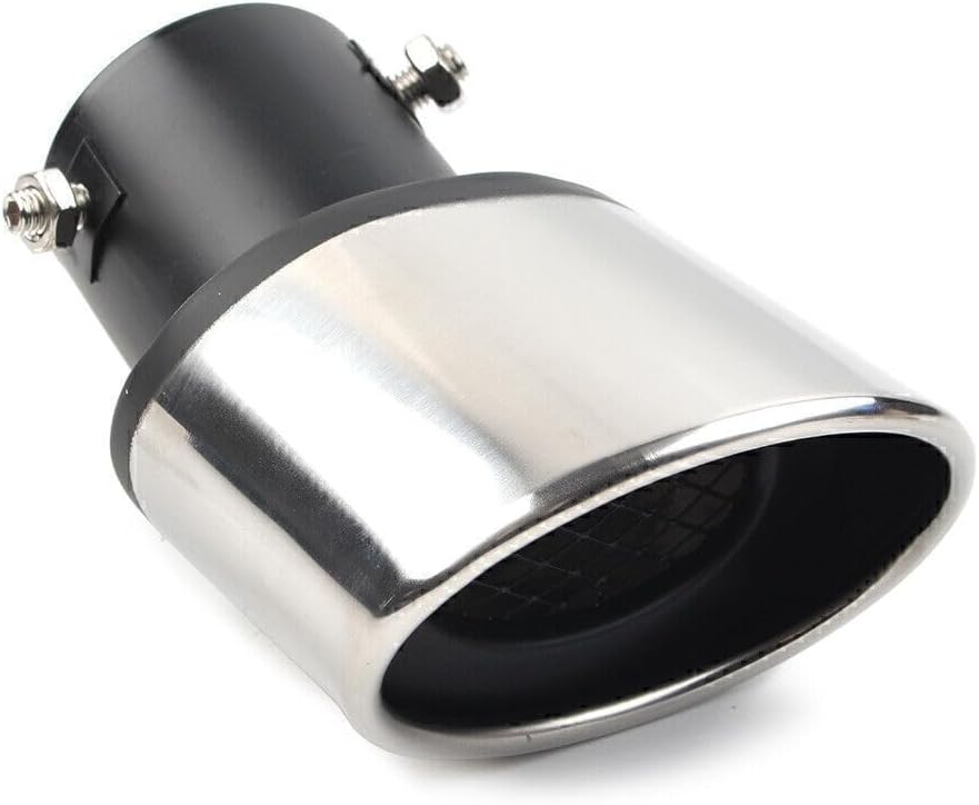 ya 6 8.14 Sliver Universal Car Bent Rear Pipe Tail Muffler Tip Round Accessories