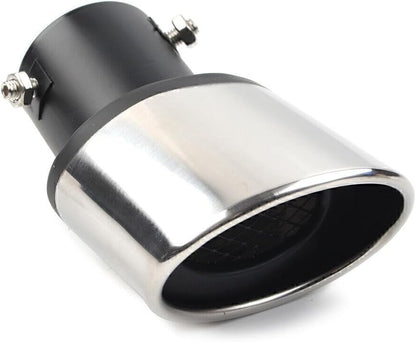 ya 6 8.14 Sliver Universal Car Bent Rear Pipe Tail Muffler Tip Round Accessories