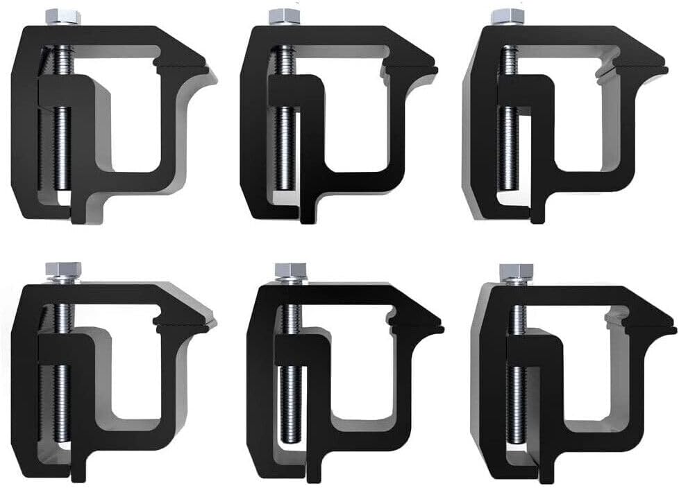 ya 5 8.10 6 Pack Clamp Truck Cover Mount Camper Shell Mount Heavy Duty Aluminum Black