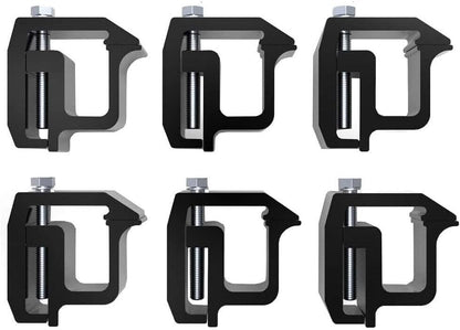 ya 5 8.10 6 Pack Clamp Truck Cover Mount Camper Shell Mount Heavy Duty Aluminum Black