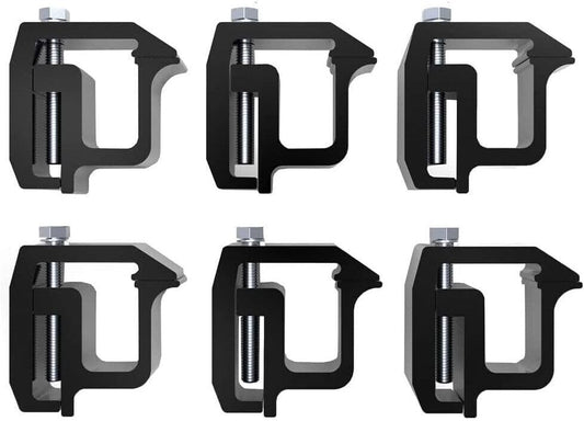 ya 5 8.10 6 Pack Clamp Truck Cover Mount Camper Shell Mount Heavy Duty Aluminum Black