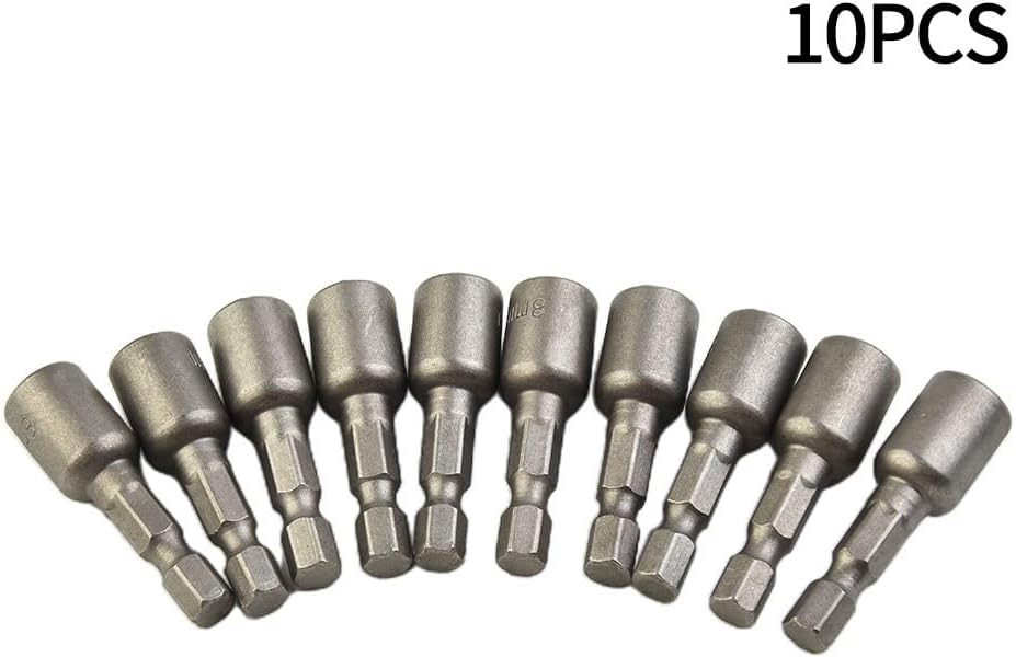 ya 26 10.21 baidi Nut Setter 10pcs Set Nut Driver 8mm 5/16 Socket Adapter Hex Drill Bit Nobby-2