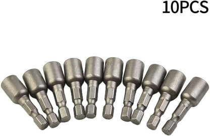 ya 26 10.21 baidi Nut Setter 10pcs Set Nut Driver 8mm 5/16 Socket Adapter Hex Drill Bit Nobby-2