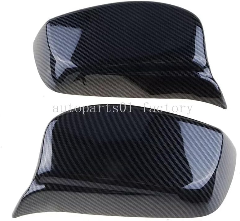 ya 11 9.14 baidiLeft&Right Carbon Fiber Side Rearview Mirror Cover Caps for BMW E60 E61 03-2008