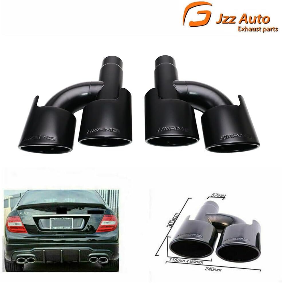 ya 6 8.24 baidi SS304 Muffler End Tips AMG For C250 C300 for Mercedes-benz W204 C-Class BLK