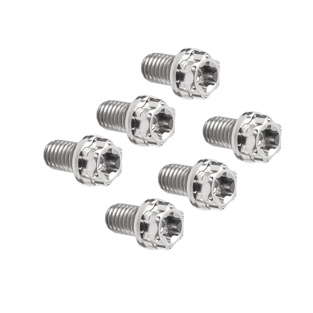 ya 9 10.24 6pcs Bolts Torx Head Flange Screws M6x10mm for Motorcycle Bike Silver