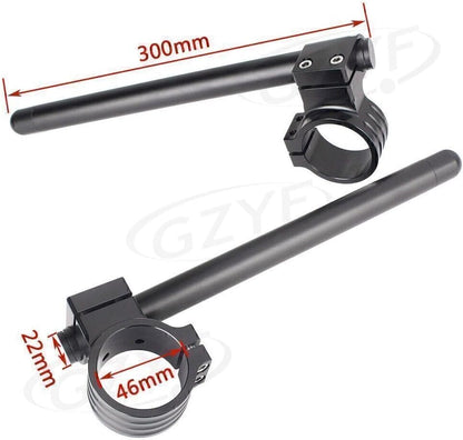 ya 6 8.14 2x 46mm LCNC Fork Clip-ons Handle Grip Handlebar Universal Motorcycle 3 Colors
