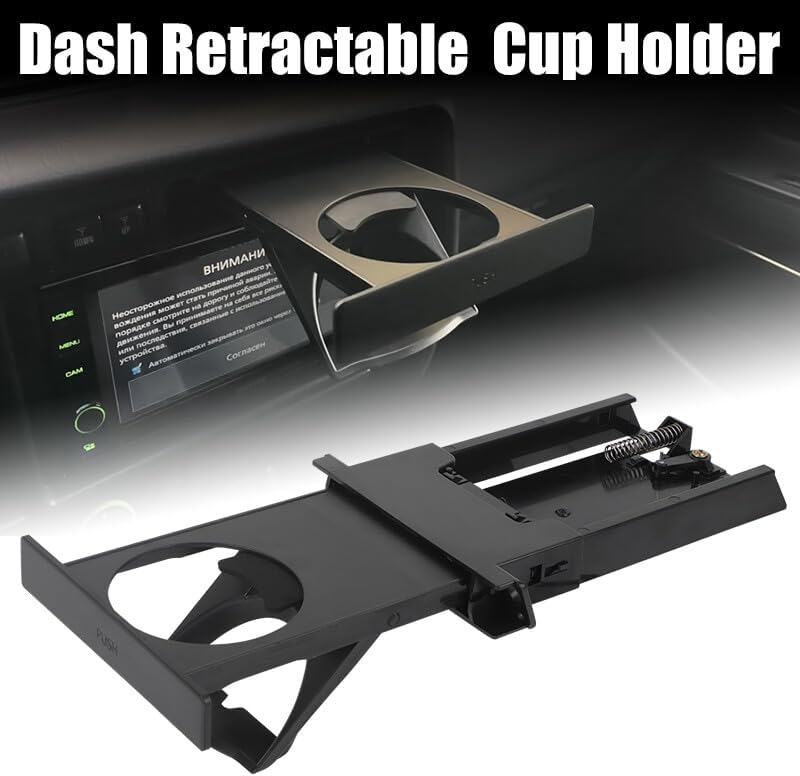 ya 6 8.24 baidi Dash Retractable Drink Cup Holder Black for Toyota Landcruiser 80 Series 1995-On