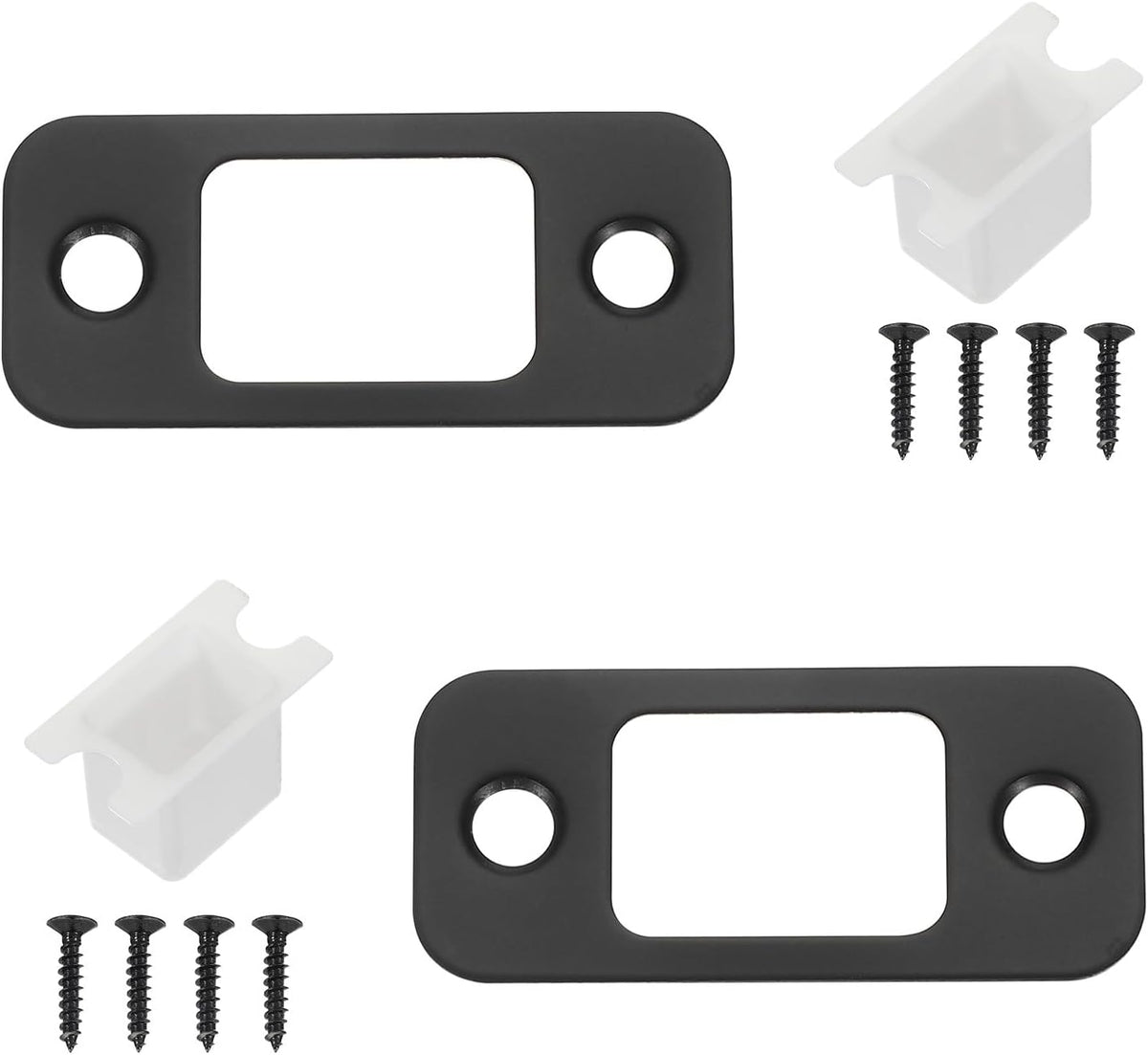 ya 26 10.21 baidi 2 Pcs Door Strike Plates Round Strike Latch Strike Door Locks Plate Black