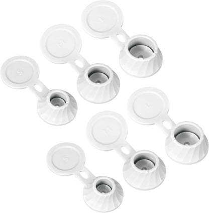 ya 14 9.20 baidi 6 Pcs Bottle Emptying Caps 3 Sizes Shampoo ide Down Bottle Caps, White-1