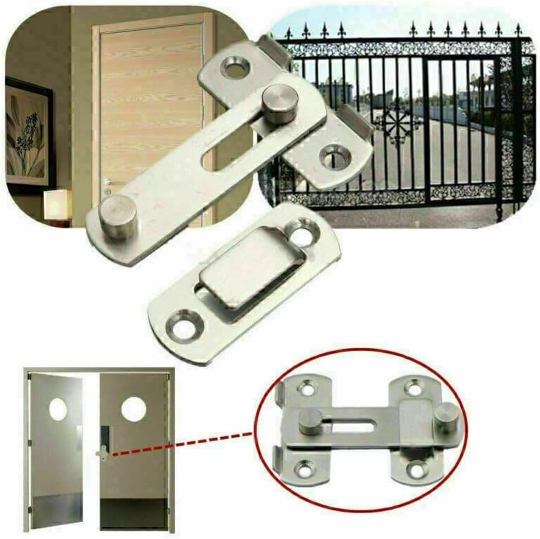 ya 26 10.21 baidi New Stainless Steel Home Safety Gate Door Bolt Latch Slide Lock Hardware+Screw-2