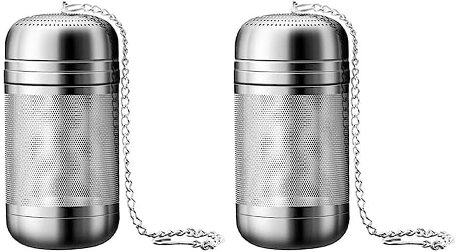 ya 14 9.20 baidi 2 Pieces Stainless Steel Tea Infuser with Chain Hook for Loose Leaf Tea-1