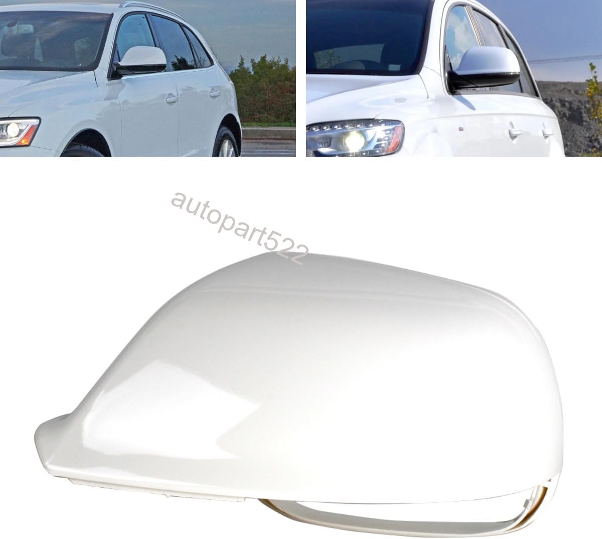 ya 11 9.14 baidiWhite Mirror Protective Cover for Audi Q7 for Q5 2011 2012-2017 Left Driver Mirror Cover Shell