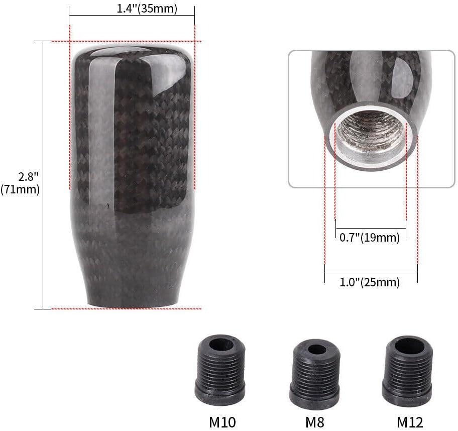 ya 4 8.24 baidi Black Racing Aluminum Carbon Fiber for Manual MT Gear Shift Shifter KNOB 5/6 Speed