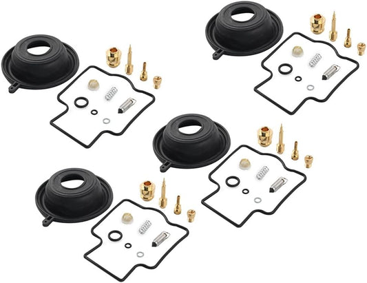 ya 4 8.10 Carburetor Repair Kit Diaphragm Rebuild 4set for Kawasaki ZZR600D 90-92 ZZR
