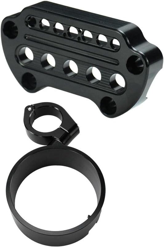 ya 4 8.14 Front Indicator Handlebar Clamp Cover + Side Speedometer Bracket Fit for Harley