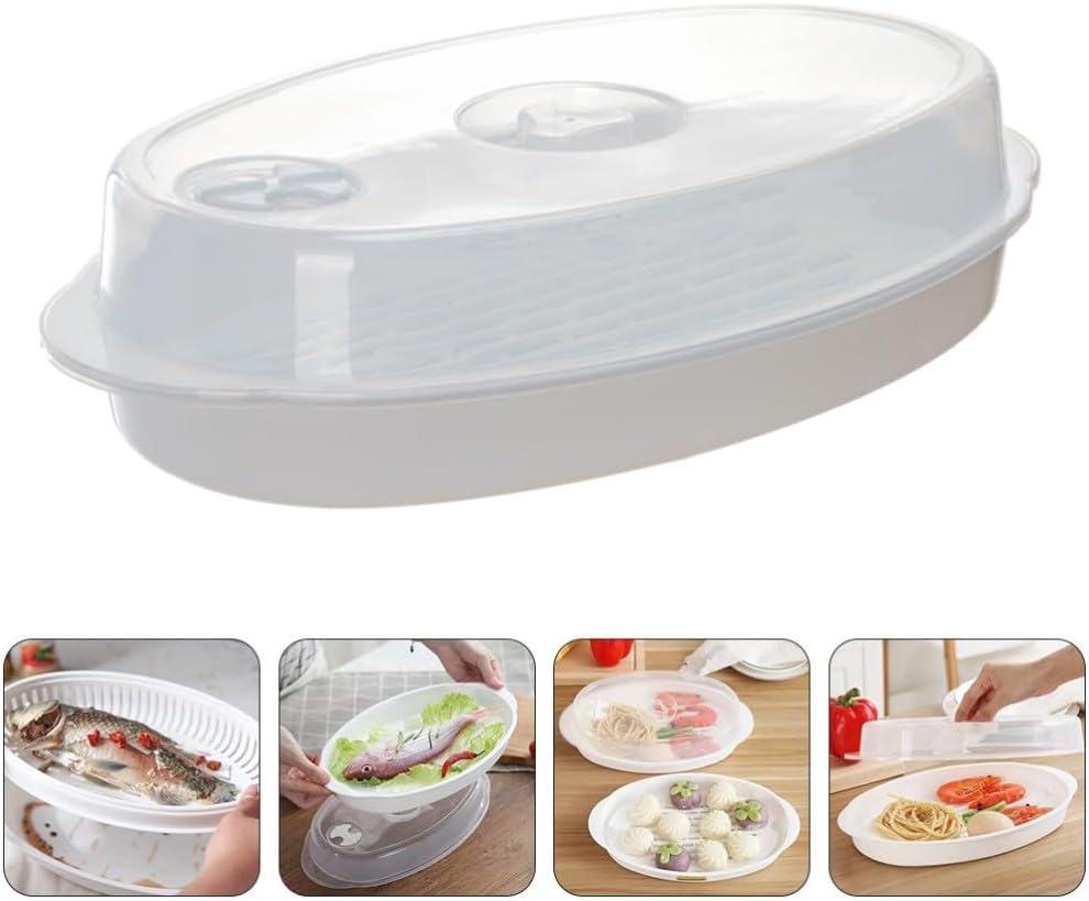ya 14 9.20 baidi ing Tray with Lid er Plate Fish Microwavable Vegetable-1