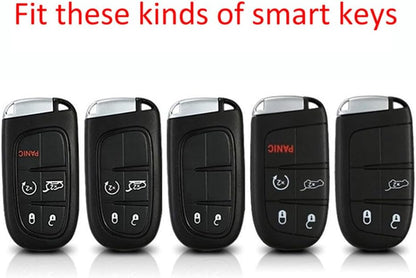 ya 4 8.14 Carbon Fiber Look Car Key Case Cover Holder for Jeep for Dodge for Chrysler Accessories