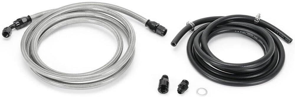 ya 10 9.16 baidi For 96-00 for Civic 4dr Sedan Black Stainless Steel Fuel Feed Line & Rubber Return