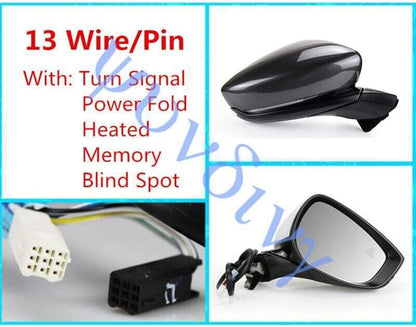 ya 11 9.14 baidi>Side Mirror 2019-2023 for Mazda 3 Gray Right Side 13Pin Blind Spot + Memory