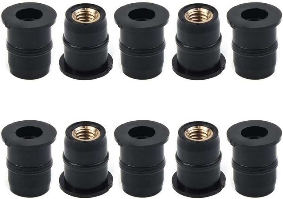 ya 2 8.15 10PCS M5 Rubber Nut 5mm Metric Motorcycle Windscreen Well Nut Wellnuts Brass Nut