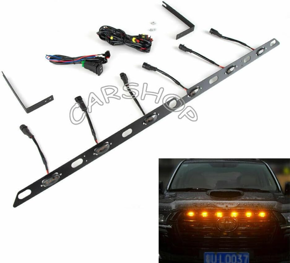 ya 7 8.24 baidi LED Front Grille Light Bar Belt Lamp Refit for Toyota for Land Cruiser LC200 2016-21