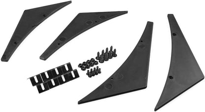 ya 2 8.15 4pcs Black Pattern Car Bumper Fin Canard Splitter Diffuser Valence Spoiler Lip