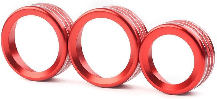 ya 5 8.10 3X Red Console AC Switch knob Ring Trim Fit for Alfa Romeo Giulia Stelvio 2017-2020