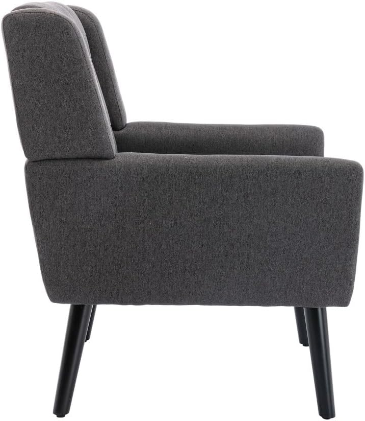 ya 28 10.13 baidi Soft Linen Ergonomics Modern Accent - Black Legs for Living Room,Gray